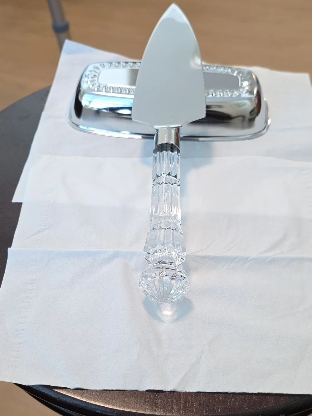 Silver Crystal-Handle Cake Server - Elegant Home Dining